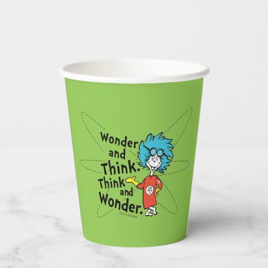 Gobelets En Papier Dr Seuss | Merveilleuse et réfléchis. Pensez et ét (Verso)