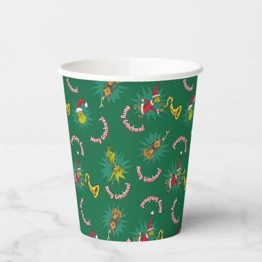 Gobelets En Papier Dr Seuss | The Grinch | Merry Grinchmas Motif (Gauche)