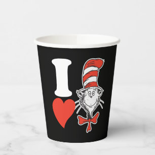 Gobelets En Papier Dr. Seuss Valentine I Heart The Cat in the Hat