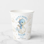 Gobelets En Papier Dragon Baby Shower Boy Blue Hatching Soon  (Recto)