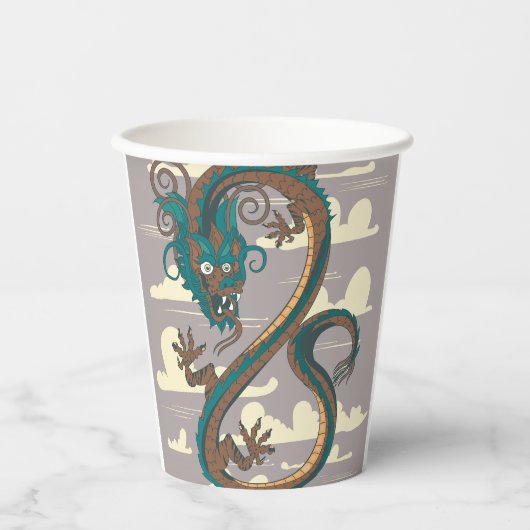 Gobelets En Papier Dragon chinois (Recto)