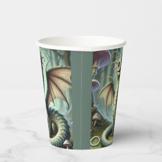 Gobelets En Papier Dragon Jabberwocky Cute Imaginaire Créature Art (Droite)