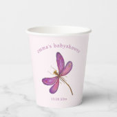 Gobelets En Papier Dragonfly violet sucrée - Babyshower (Verso)
