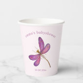 Gobelets En Papier Dragonfly violet sucrée - Babyshower (Recto)