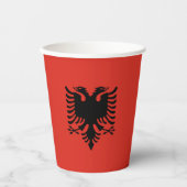Gobelets En Papier Drapeau albanais (Recto)