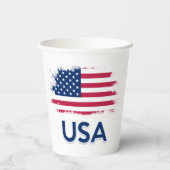 Gobelets En Papier Drapeau américain (Verso)