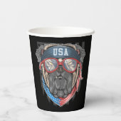 Gobelets En Papier Drapeau américain avec Carlin (Verso)