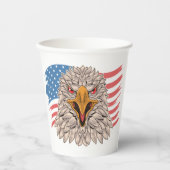 Gobelets En Papier Drapeau américain avec un aigle (Recto)