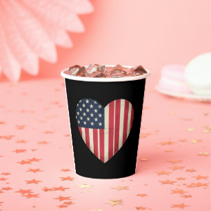 Gobelets En Papier Drapeau américain du 4 juillet Drapeau patriotique