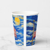Gobelets En Papier Drapeau américain impressionniste (Droite)