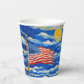 Gobelets En Papier Drapeau américain impressionniste (Recto)