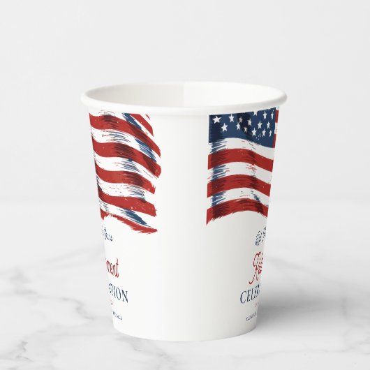 Gobelets En Papier Drapeau américain moderne 4 juillet retraite de l' (Gauche)