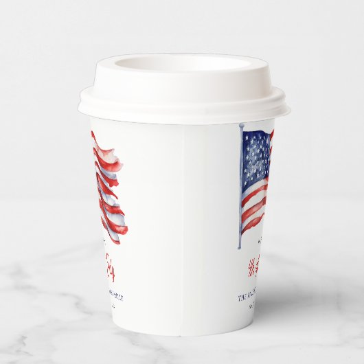 Gobelets En Papier Drapeau américain patriotique 4 juillet Affiche de (Droite)