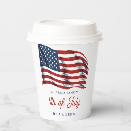 Gobelets En Papier Drapeau américain patriotique 4 juillet Réunion de (Recto)