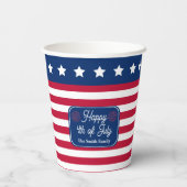 Gobelets En Papier Drapeau américain patriotique Joyeux 4 juillet Nom (Verso)