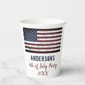 Gobelets En Papier Drapeau américain Personnalisé 4 Juillet Patriotiq (Verso)