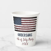 Gobelets En Papier Drapeau américain Personnalisé 4 Juillet Patriotiq (Recto)