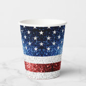 Gobelets En Papier drapeau américain rouge blanc brillant parties sci (Recto)