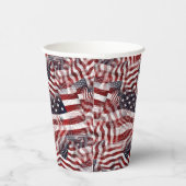 Gobelets En Papier Drapeau américain Rouge Bleu Bleu Grilles Étoiles  (Droite)