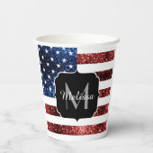 Gobelets En Papier Drapeau américain rouge bleu étincelles parties sc (Verso)