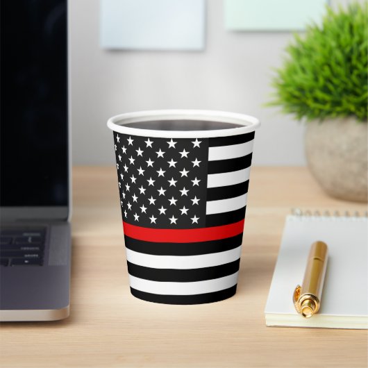 Gobelets en papier drapeau américain Thin Red Line (Insitu)