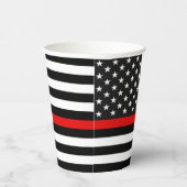 Gobelets en papier drapeau américain Thin Red Line (Droite)