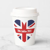 Gobelets En Papier Drapeau britannique du 70e jubilé 2022 (Recto)