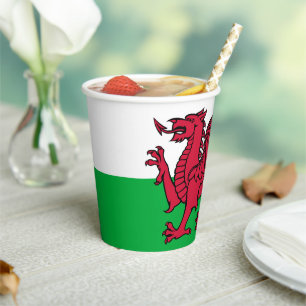 Gobelets En Papier Drapeau celtique du Dragon rouge du Pays de Galles