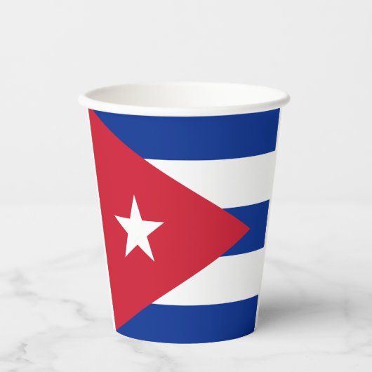 Gobelets En Papier Drapeau Cuba (Recto)