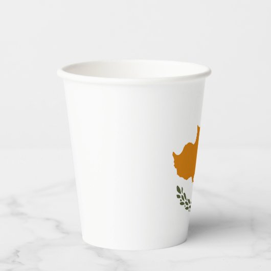 Gobelets En Papier Drapeau de Chypre (Recto)