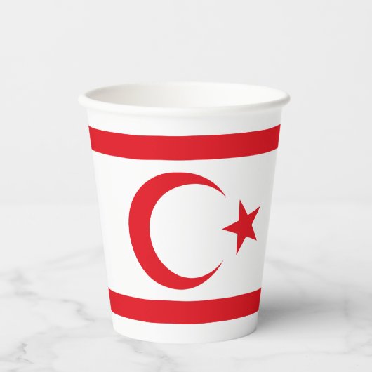 Gobelets En Papier Drapeau de Chypre du Nord (Recto)