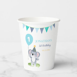 Gobelets En Papier Drapeau de fête de ballon de koala bébé anniversai