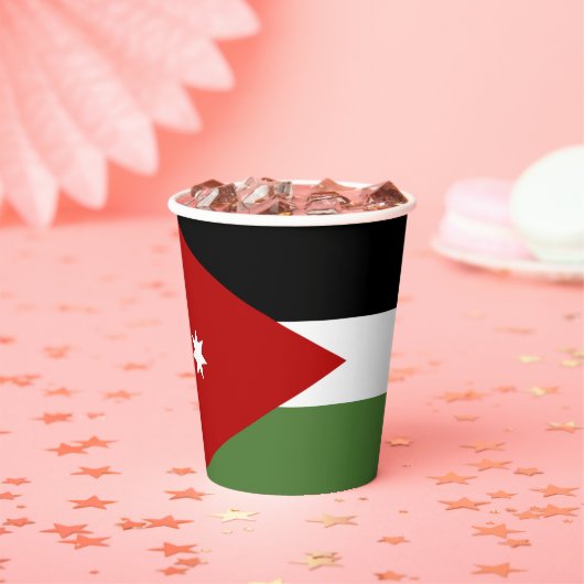 Gobelets En Papier Drapeau de Jordanie (Insitu)