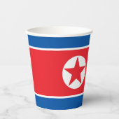 Gobelets En Papier Drapeau de la Corée du Nord (Recto)