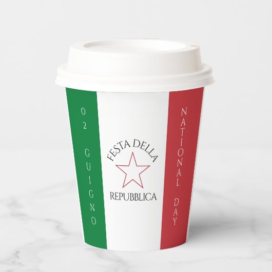 Gobelets En Papier Drapeau de la Festa della Repubblica (Recto)