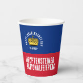 Gobelets En Papier Drapeau de la fête nationale du Liechtenstein (Recto)