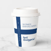 Gobelets En Papier Drapeau de la fête nationale finlandaise (Verso)