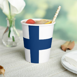 Gobelets En Papier Drapeau de la Finlande