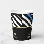 Gobelets En Papier Drapeau de la ligne bleue mince du shérif de polic (Droite)