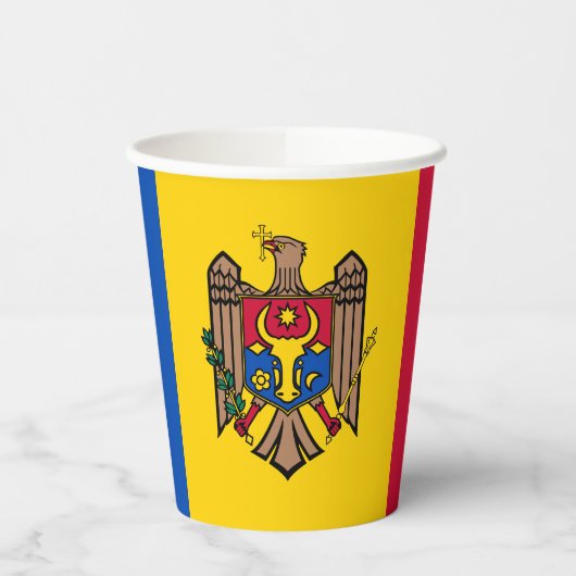 Gobelets En Papier Drapeau de la Moldavie (Gauche)