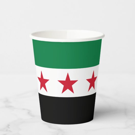 Gobelets En Papier Drapeau de la Syrie (Gauche)