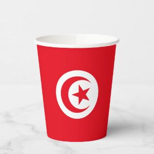Gobelets En Papier Drapeau de la Tunisie