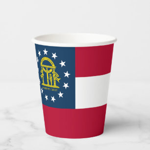 Gobelets En Papier Drapeau de l'État de Géorgie