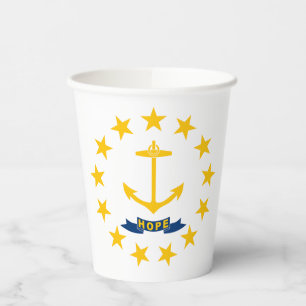 Gobelets En Papier Drapeau de l'État de Rhode Island