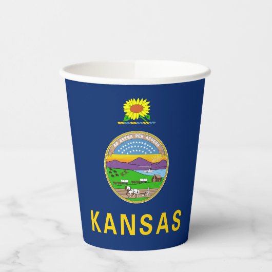 Gobelets En Papier Drapeau de l'État du Kansas (Gauche)