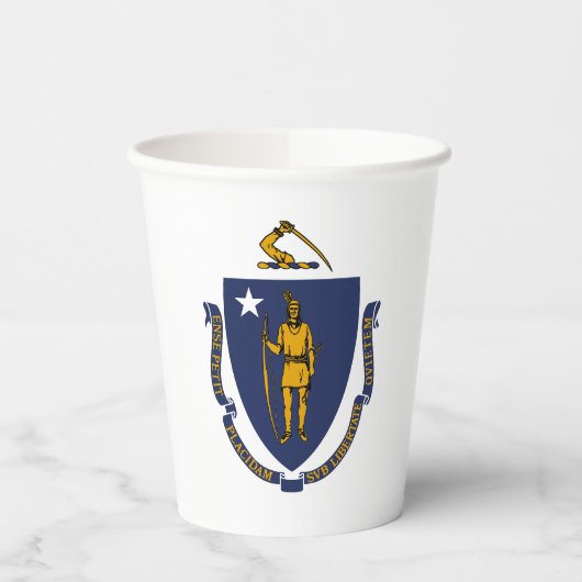 Gobelets En Papier Drapeau de l'État du Massachusetts (Gauche)