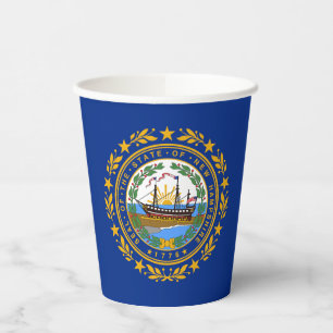 Gobelets En Papier Drapeau de l'État du New Hampshire