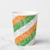 Gobelets En Papier Drapeau de l'Irlande avec motif shamrock (Recto)
