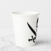 Gobelets En Papier Drapeau de pirate Crâne croisé épées (Recto)