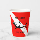 Gobelets En Papier Drapeau de plongée et requin personnalisés (Verso)